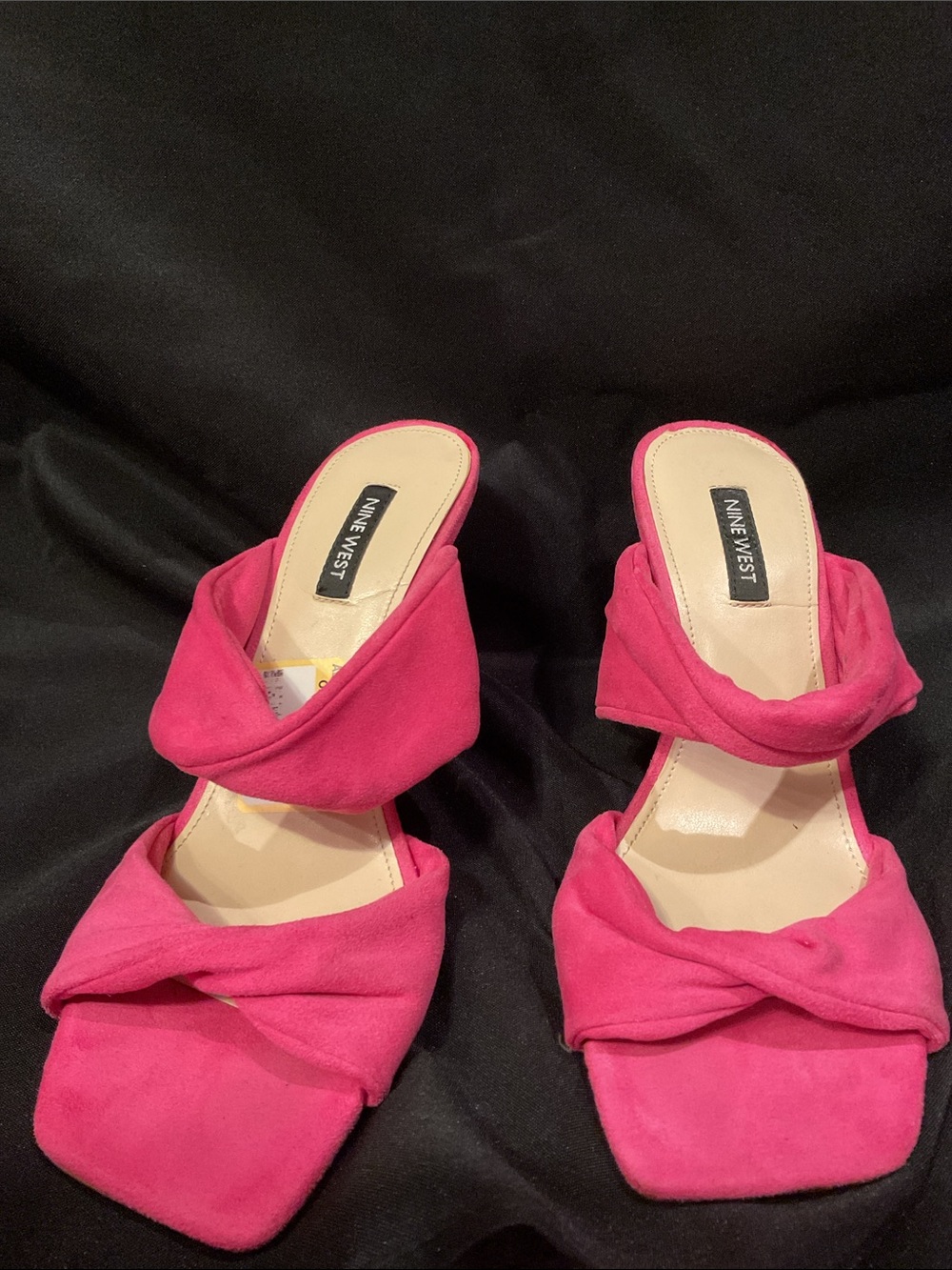 Nine West Hot Pink Twisted Strap Slide Mules - Picture 4 of 4